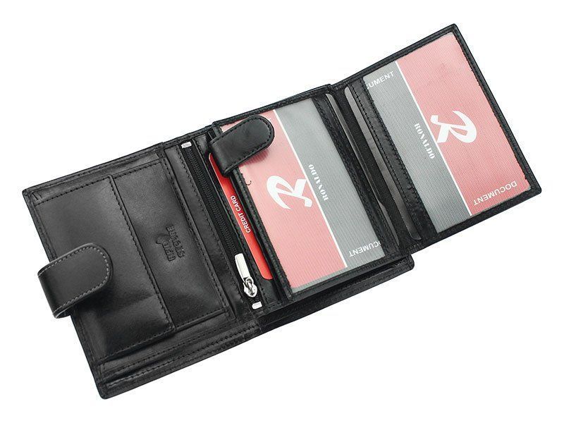 Чоловічий шкіряний гаманець Ronaldo N4L-VT RFID Чорний + синій - N4L-VT RFID фото