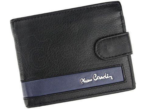 Чоловічий шкіряний гаманець Pierre Cardin CB TILAK26 324A RFID Чорний + синій - CB TILAK26 324A RFID фото